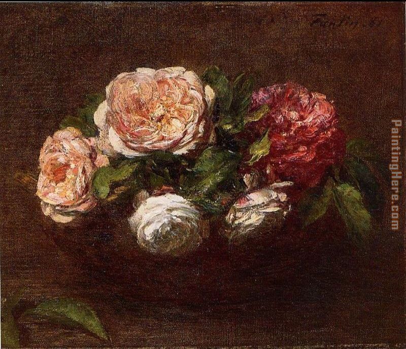 Roses painting - Henri Fantin-Latour Roses art painting